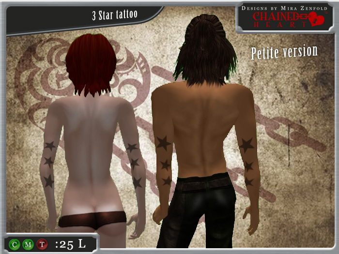 Ch's 3 star tattoo petite