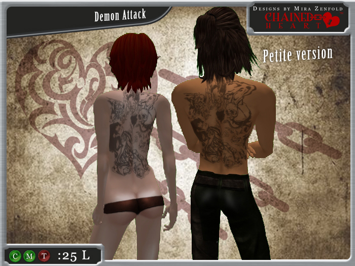 Ch's demon attack tattoo petite