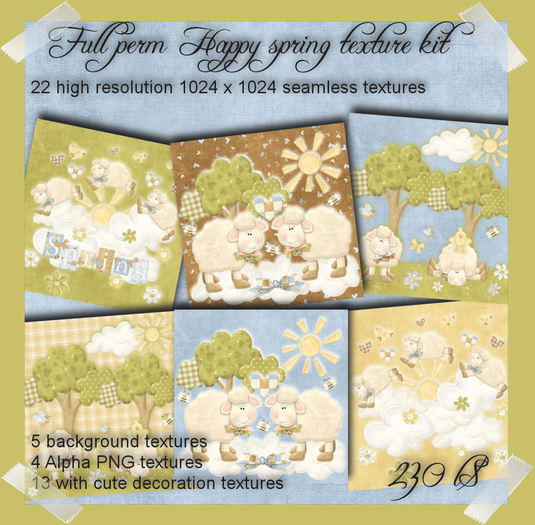Second Life Marketplace - Happy spring full perm pack of 22 seamless ...