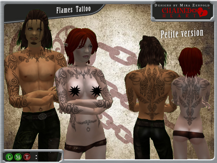 Ch's Flames tattoo petite