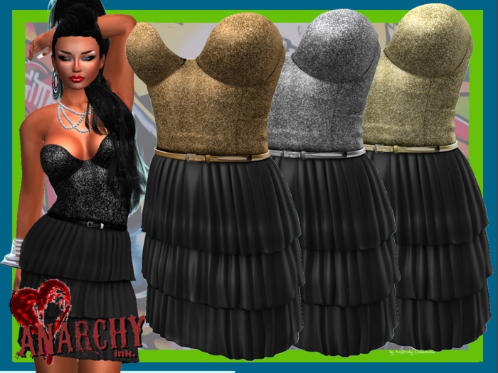*An@rchy Ink* Party Dress [metallics]