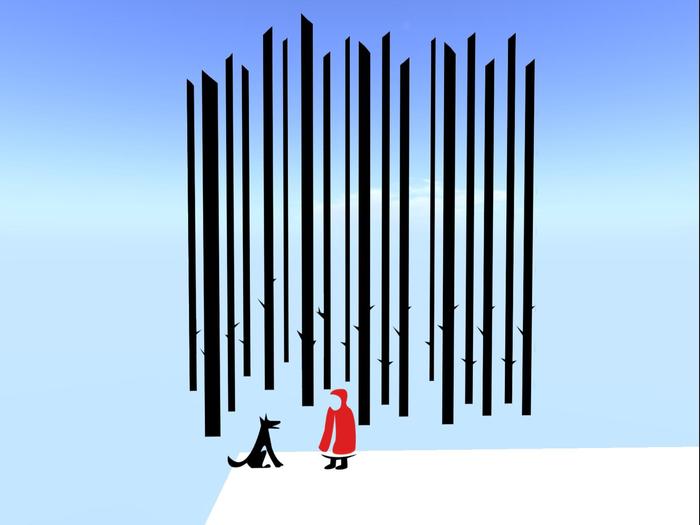 Little Red Riding Hood Woods and Wolf Wall Decal Copy Modify Transfer FULL PERMS WITH TEXTURE