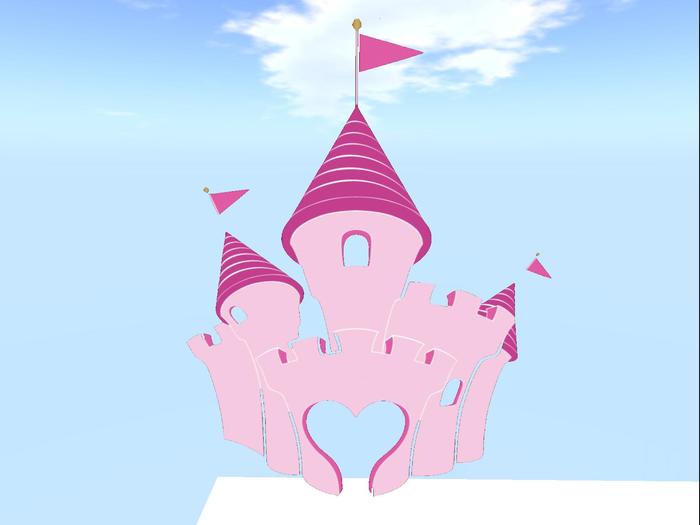 Pink Princess Castle Heart Door Wall Decal Copy Modify Transfer FULL PERMS WITH TEXTURE