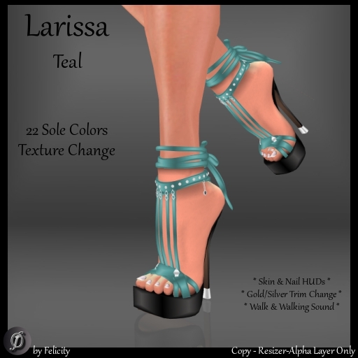 *Felicity* Larissa Stilettos - Teal Studded High Heels Shoes with Color Change Sole Sculpted Shoe (22 Texture Options)