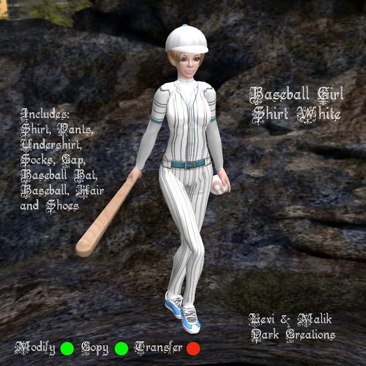 Baseball Girl Shirt White