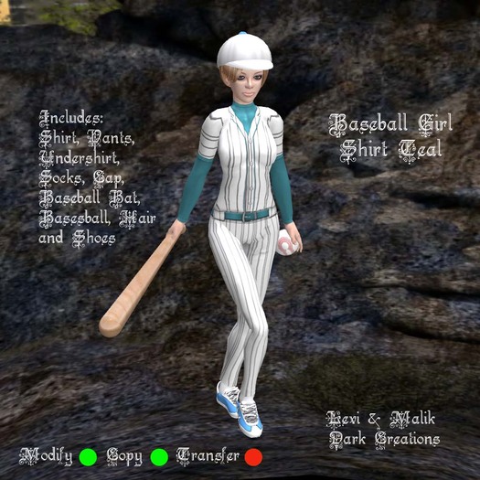 Baseball Girl Shirt Teal