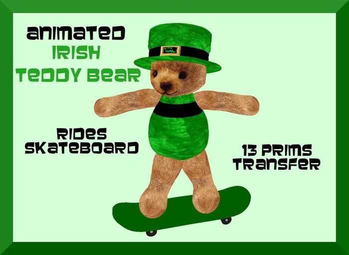 Animated Irish Teddy Bear (St. Patrick's Day)