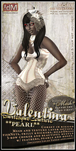 !dM deviousMind: "Sweet Rose Valentina" **PEARL** - Burlesque Valentine's and Spring Costume