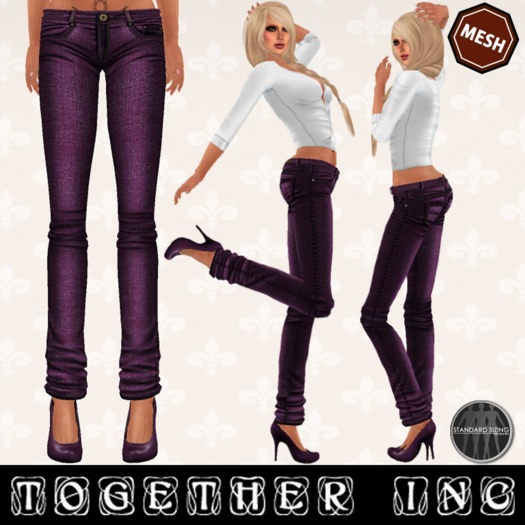 Together Inc. Mesh Jeans Magenta