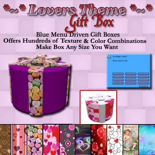 Lovers Themed Gift Box With Blue Menu ROUND 