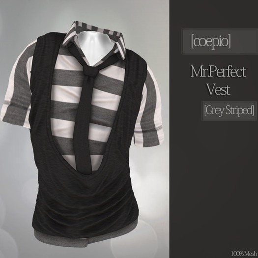 [coepio] Mr.Perfect Vest [Grey Striped] 