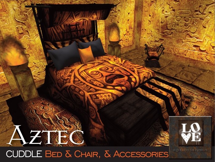Second Life Marketplace - AZTEC Kisses, Cuddles and Massage Bed ...