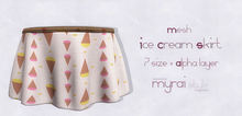Mesh Skirt Ice cream **Myrai Style**