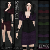 :::Sn@tch Mesh Slow Ride Corset Dress-All Colors (Large):::