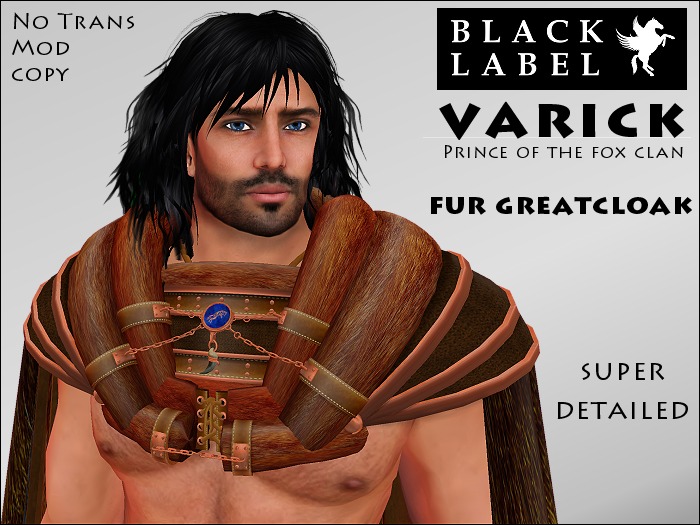 Second Life Marketplace BLM Prince Varick Barbarian Warrior Fur 