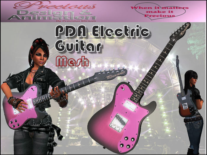 PDA Mesh Electric Pro Guitar -  Pink