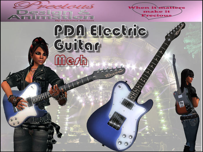 PDA Mesh Electric Pro Guitar -  Blue