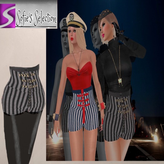 <S> Mesh High Waist Shorts (Black-Stripe)