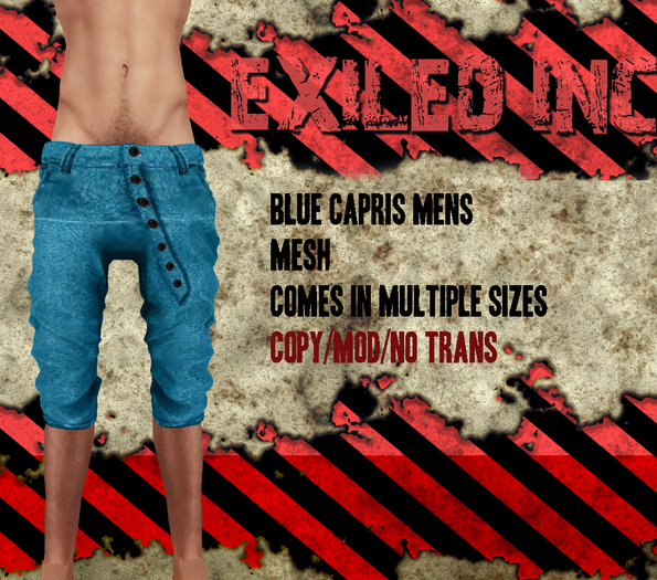 [Exiled Inc.] Blue Capris Mens [MESH]