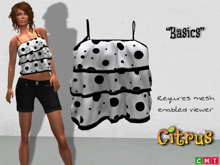 *Citrus* Basics Mirror Ruffled Top