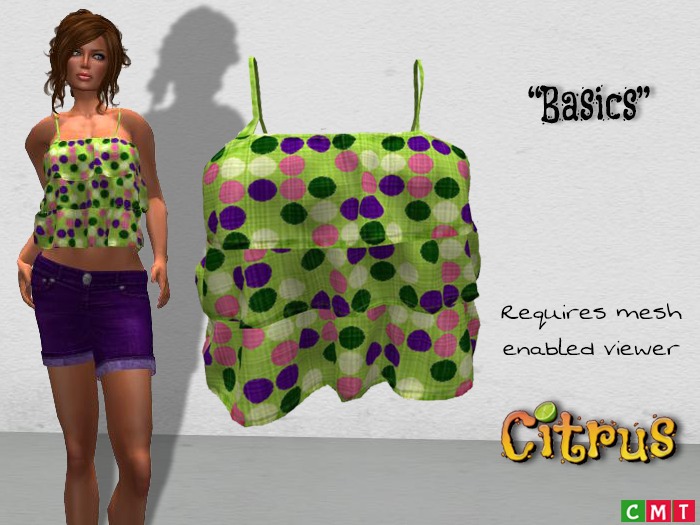 *Citrus* Basics Grapes Ruffled Top