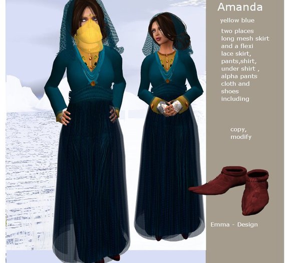ModeTafel Amanda blue /yellow