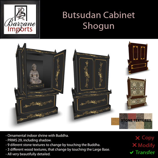 BARZANE Imports - Shogun Butsudan Cabinet Boxed