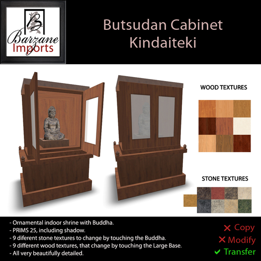 BARZANE Imports - Shogun Butsudan Cabinet Boxed