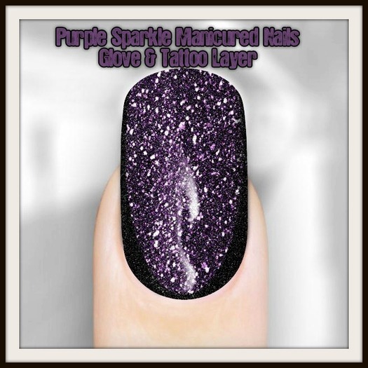Purple Sparkle Manicured Nails