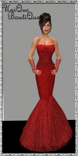 *UniQue* Faith Mesh Gown in Red