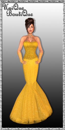 *UniQue* Faith Mesh Gown in Gold