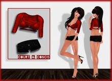 Court & Concis Red ( Shirt, Shorts, Eyeshadow)