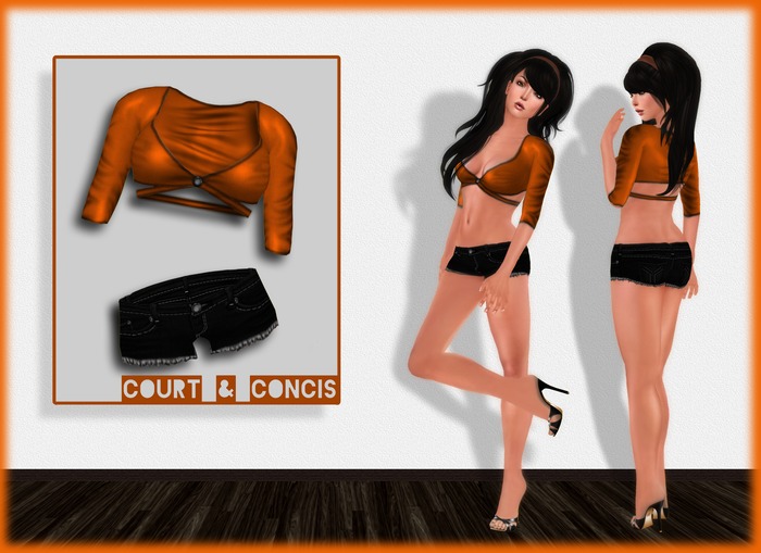 Court & Concis Orange ( Shirt, Shorts, Eyeshadow)