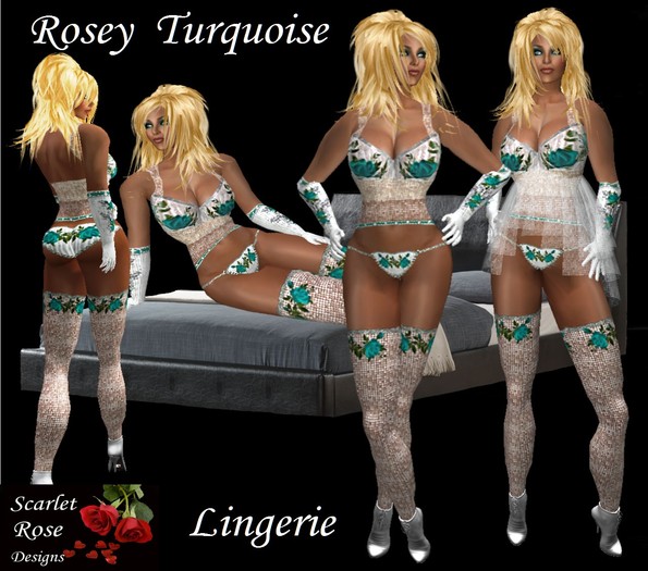 S.R.D. ROSEY TURQUOISE LINGERIE