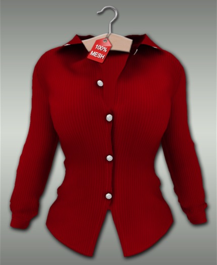 :VIRTISTRY: Pinstripe Blouse (Sangria)