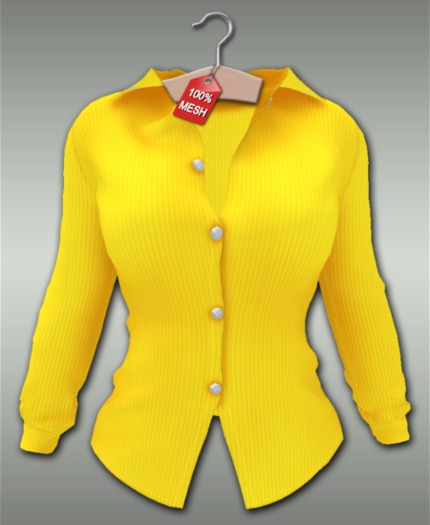 :VIRTISTRY: Pinstripe Blouse (Yellow)