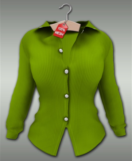 :VIRTISTRY: Pinstripe Blouse (Apple)