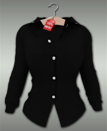 :VIRTISTRY: Pinstripe Blouse (Black)