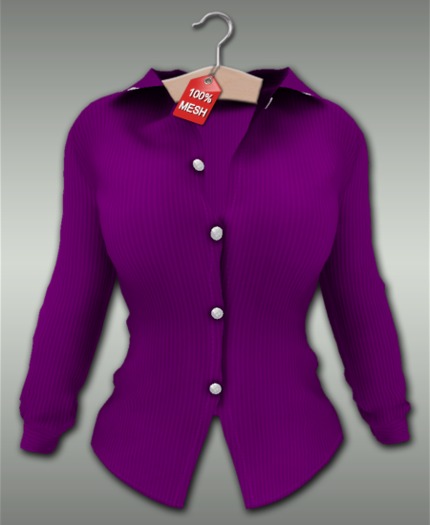 :VIRTISTRY: Pinstripe Blouse (Purple)