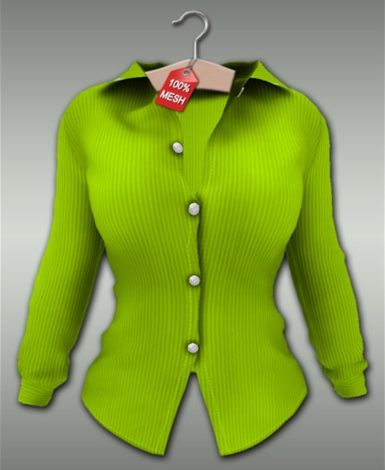 :VIRTISTRY: Pinstripe Blouse (Lime)