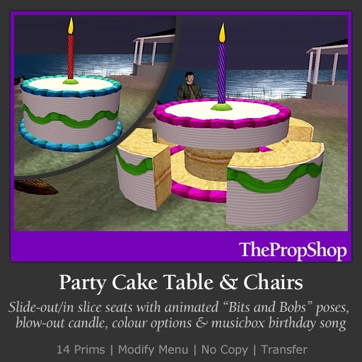 Birthday Celebration Cake Table & Chairs