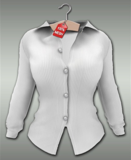 :VIRTISTRY: Pinstripe Blouse (White)