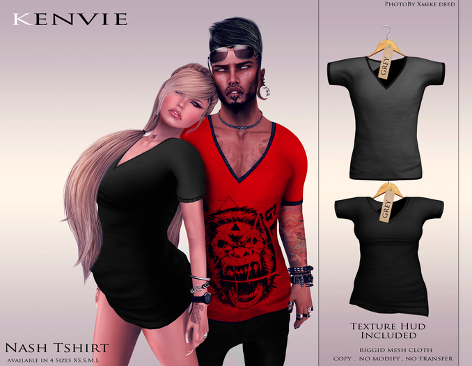 KENVIE . mesh Nash Tshirt Grey