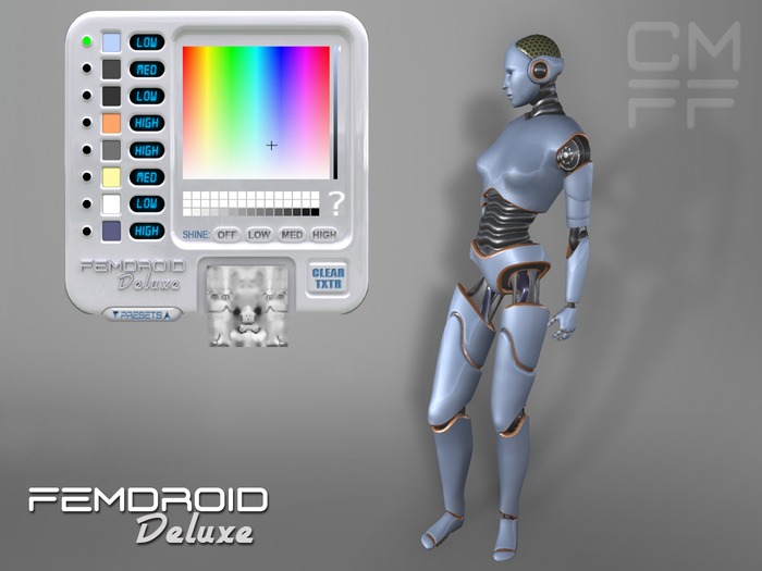 CMFF FemDroid Deluxe - Customizable Mesh Avatar with HUD DEMO