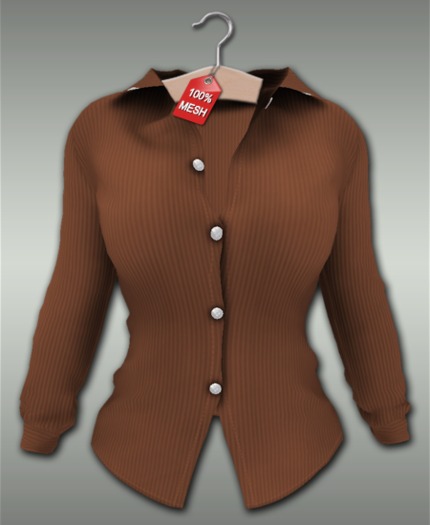 :VIRTISTRY: Pinstripe Blouse (Coconut)
