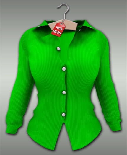 :VIRTISTRY: Pinstripe Blouse (Green)