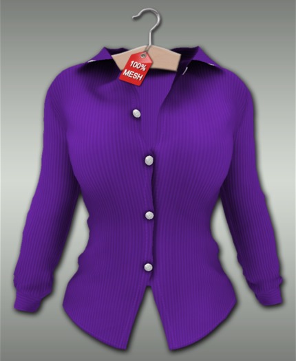 :VIRTISTRY: Pinstripe Blouse (Grape)