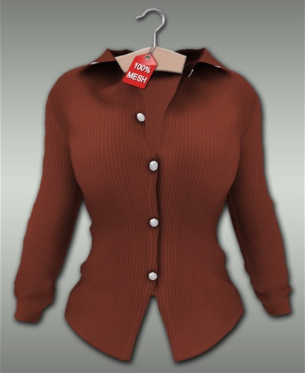 :VIRTISTRY: Pinstripe Blouse (Chestnut)
