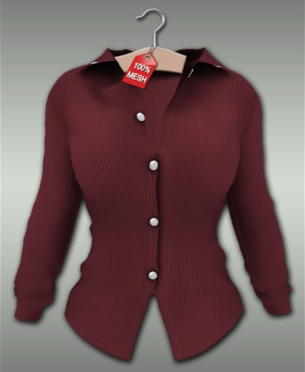 :VIRTISTRY: Pinstripe Blouse (Wine)