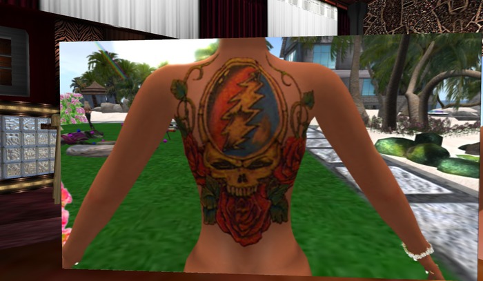 scull tattoo boxed back